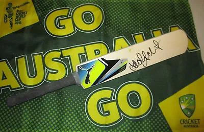 Adam Gilchrist Signed Blue Puma Mini Cricket Bat + COA & Photo Proof Of Signing • $199