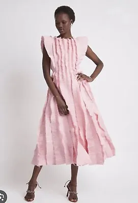 $450 • Buy Aje Hybrid Midi Dress In Rose Pink Size AU 8