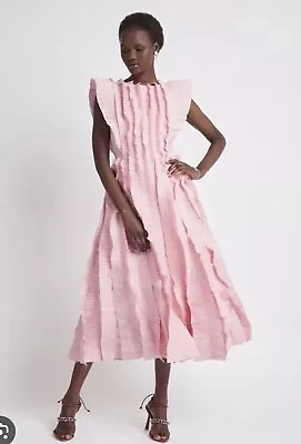 $450 • Buy Aje Hybrid Midi Dress In Rose Pink Size AU 8