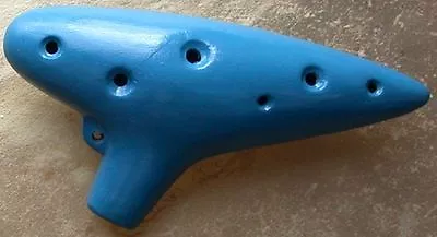 NEW Alto Clay Ceramic Ocarina Made In Peru BLUE 8 Holes Key Of B • $14.56