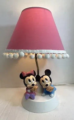 Vintage 1984 Mickey And Minnie Mouse Nursery Portable Lamp Night Lite • $23.99