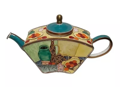 Kelvin Chen Mini Enamel Teapot Trinket Box P Cezanne Handpainted Still Life #736 • $28