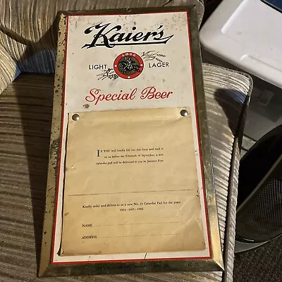 Vintage Kaiers Beer TOC Advertising Calendar Sign Light Lager Special Beer • $99