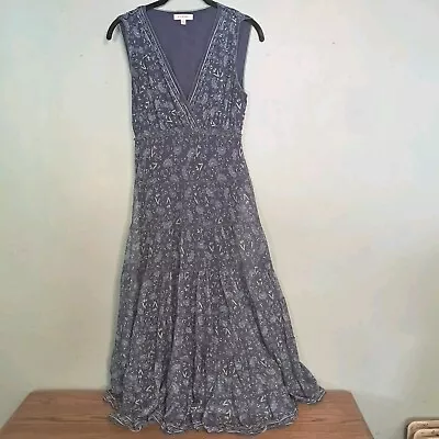 Max Studio Size Small Blue Floral Dress Sleeveless Lined Fit Flare • $13.50