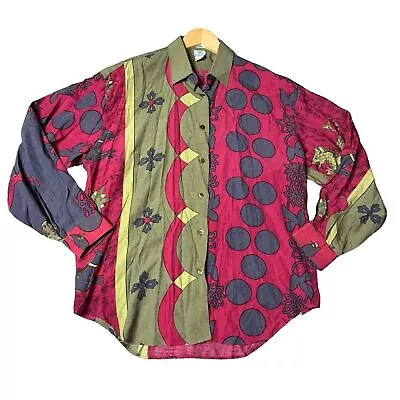 Marithe Francois Girbaud Vintage Button Down Art Deco Party Shirt Size M • $75