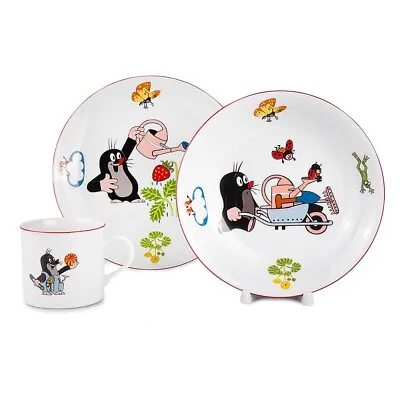 3pc Krtek Mole Cartoon Children Dinnerware Set Kids Porcelain Plates Mug Кротик • $39.95