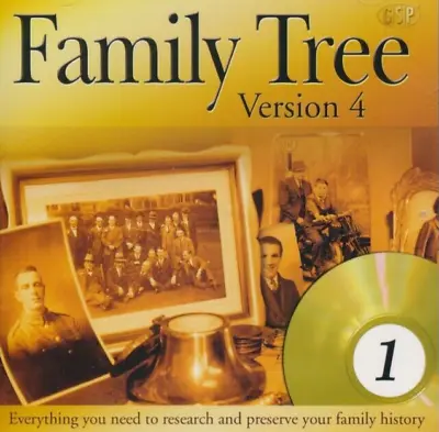 GSP Family Tree V4 - Maker Research Create Geneology - PC CD-ROM - Jewel Case • £3.95