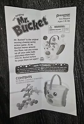 2017 Mr. Bucket Game Replacement Instruction Manual Rules Part Only • $7.99