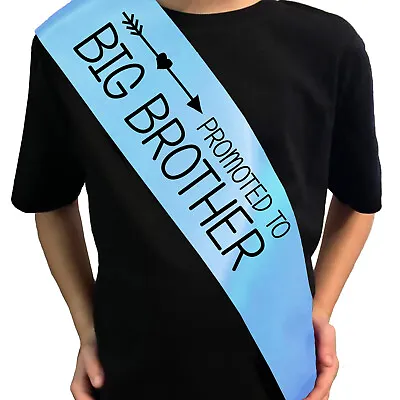 PROMOTED TO BIG BROTHER SASH - Childrens Baby Shower Sash Pregnancy Announcement • £2.75