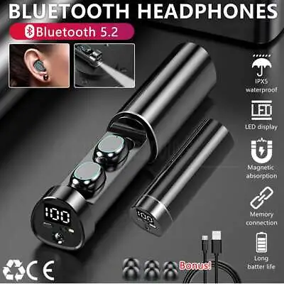 Wireless Bluetooth Earphones Headphones Earbuds Waterproof LED Display For Apple • $14.85