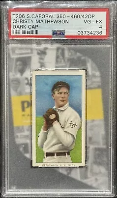 1909-11 T206 Christy Mathewson Dark Cap Sweet Cap 350-460/42OP PSA 4 PWCC-E • $3283.77