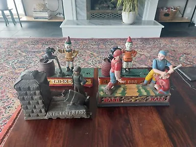 Vintage Cast Iron Mechanical Coin Banks (5 Total) • $250