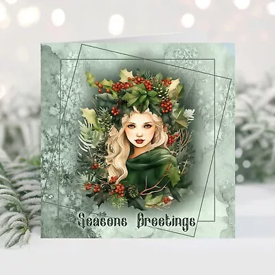 Pagan Wicca Gothic The Holly Princess Christmas Card • £3.35