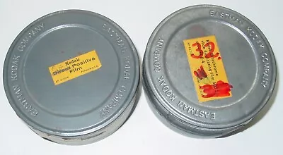 2 Vintage Kodak Film Canisters Metal Tin Can Container 4  X 1~5/8  With Contents • $13.99