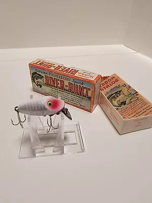 Heddon Vintage Antique River Runt White Shore Fishing Lure Unfished Org. Box • $19.99