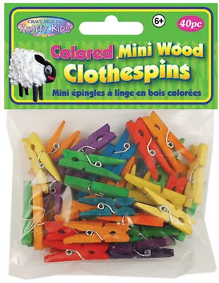 Mini Wood Clothespins Colored 1.1875  40/Pkg • $8.41