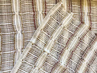 Mid Century Drapery Fabric Sheer Woven Casement Open Weave BTY • $35.08
