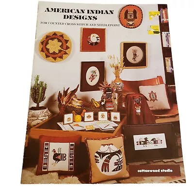 American Indian Cross Stitch Needlepoint Kachina Patterns 1980 • $14.99