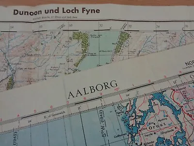 WW2 RAF Map Of  AALBORG  On CAPTURED GERMAN Map Of SCOTLAND (DUNOON & LOCH FYNE) • £39.99