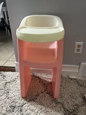 Vintage 24  LITTLE TIKES Baby Doll Size Highchair Pink White GUC • $50