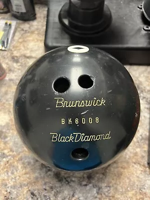 Vintage Brunswick Black Diamond Bowling Ball 13lb • $15