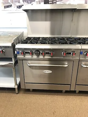 $2500 • Buy New 36  - 6 Burner Gas Range Over Oven With Top Shelf Commercial Nsf