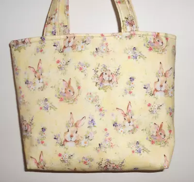 Handmade Easter Bunny Flowers Tote Bag Purse • $15.99