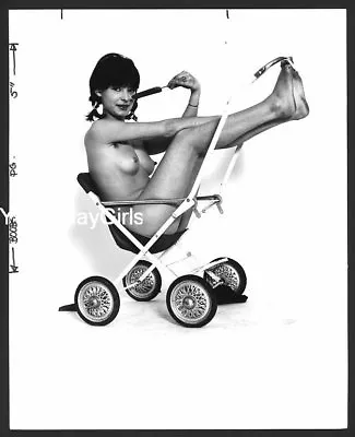 Ygst-1495 Vintage B/w 8x10 1960's Art Nude European Pigtails In Baby Stroller • $67.43