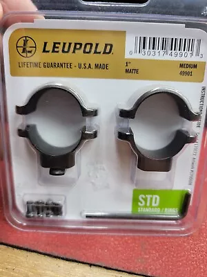 Leupold 49901  Scope Rings Black 1 Inch Mediums.  • $20