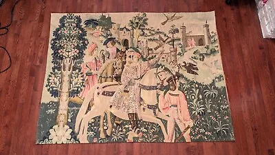 La Chasse Renaissance Medieval French Wall Tapestry 16th C. Rambouillet 70 X 54 • $600