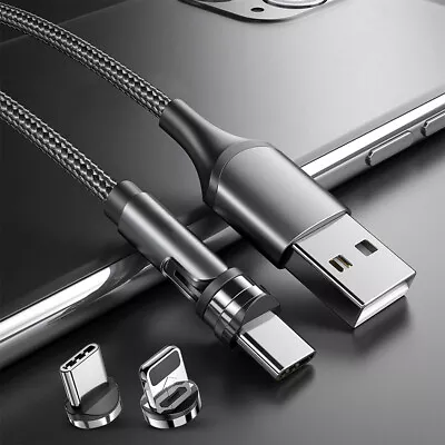 3 In 1 540 Rotate Magnetic Cable Magnet Charger For IPhone Micro USB Type C • $7.99