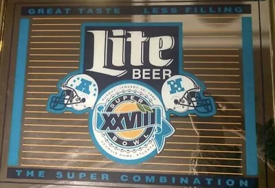 Miller Light 1994 Superbowl Mirrored Sign  • $50