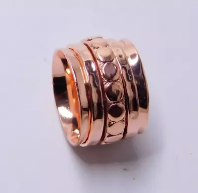 Pure Copper Handmade Solid Spinner Ring 7 Meditation Ring Gifts For Birthday • $12.21