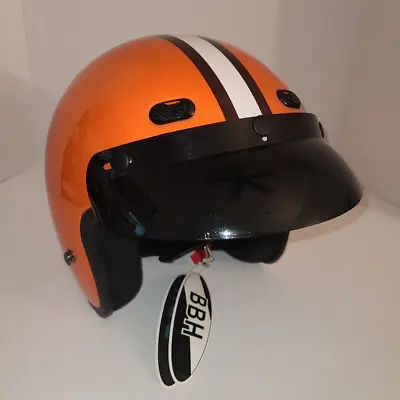 $49.99 • Buy BBH Motorcycle Helmet DOT White, Brown & Orange Cleveland Browns NFL 2011 Sz XS