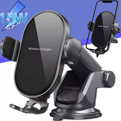 15W Fast Wireless Car Charger Automatic Clamping Mount Air Vent Phone Holder • $16.92