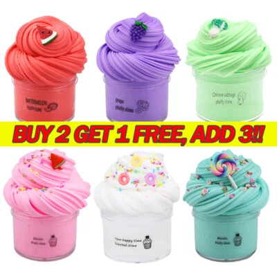 $7.03 • Buy Fluffy Slime Cotton Candy Mud Floam Cloud Putty Stress Relief Kids Toy Gift New