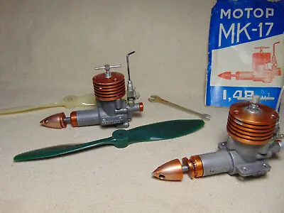 2pc MK 17 Compression 1.5cc Airplane Modeling C/l Engine Russian Diesel .09 Cl  • $69.99