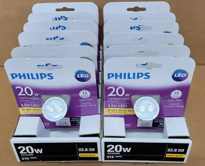 (12 PACK) PHILIPS Bright White MR11 GU4 BiPin LED 12 Volt In/Outdoor Light Bulb • $49.99