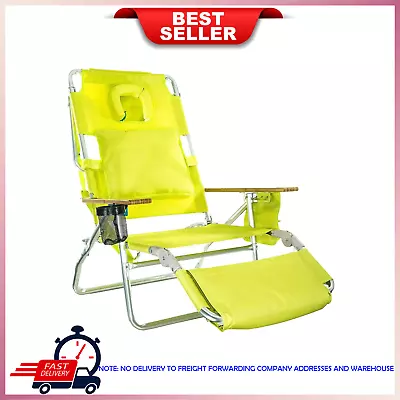 Ostrich Deluxe 3N1 Outdoor Lawn Beach Lounge Chair With Footrest Lime Green • $108.89