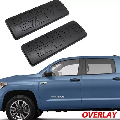 2x Overlay Fender I-Force 5.7L V8 Emblem Badges Matte Black For 2014-2021 TUNDRA • $20.99