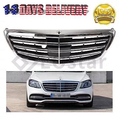 Front Bumper Grill Grille Chrome For 2014-2020 Mercedes Benz S-Class W222 • $135.99