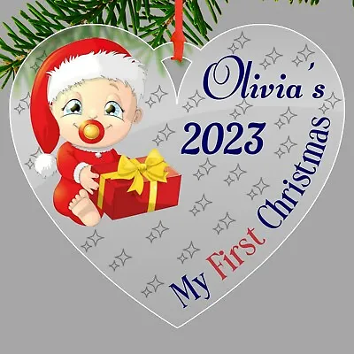 Personalised My First Christmas Bauble Custom Tree Decoration For Baby Boy Girl • £3.45
