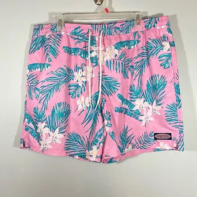 Vineyard Vines Men's Pink 7 Inch Printed Chappy Swim Trunks Size XL • $29.95