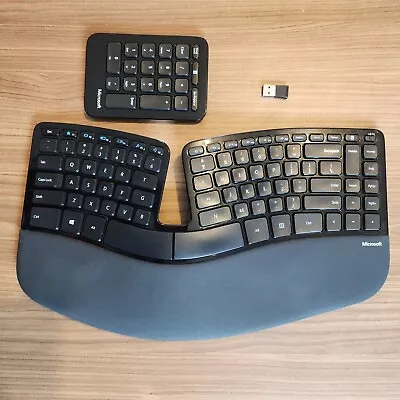 Microsoft Sculpt Ergonomic Wireless Keyboard  & Ten Key - With Dongle - Tested! • $89.99