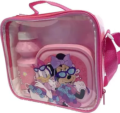 Minnie Mouse 3 Piece Lunch Set Kids Insulated Bag School Sandwich Box & Bottle • £15.99