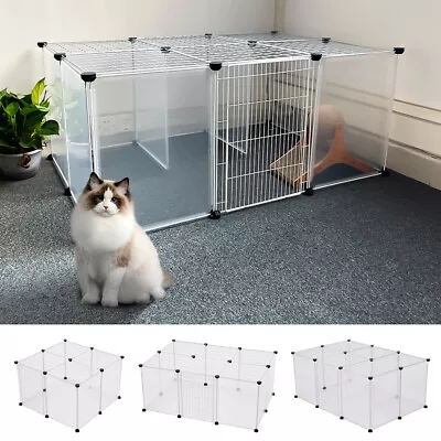 12/16/18 Panels DIY Pet Fence Cage Dog Pen Puppy Rabbit Playpen Indoor Enclosure • £12.95