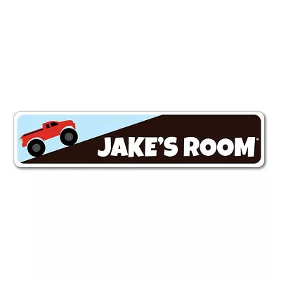 Monster Truck Sign Personalized Kid's Room Sign Metal Truck Metal Wall Decor • $21.15