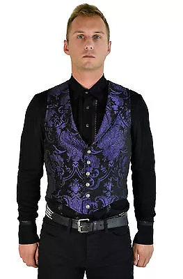 Shrine Gothic Aristocrat Vest Jacket Victorian Vampire Tapestry Pirate Steampunk • $104.99