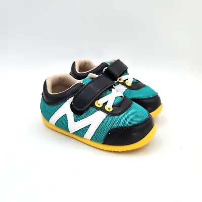 MoMo Baby Size 4 Infant Shoes Sneaker Style Hunter Black Teal Green • $10.90