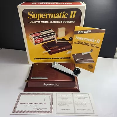 Vintage Cigarette Making Machine Supermatic II 1980 Original Box & Instructions • $35